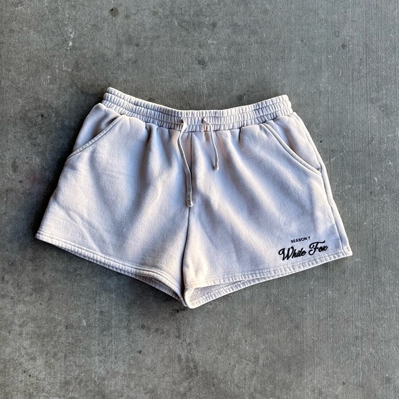 overcast white fox oversize shirt and lounge short set - Picture 6 of 8